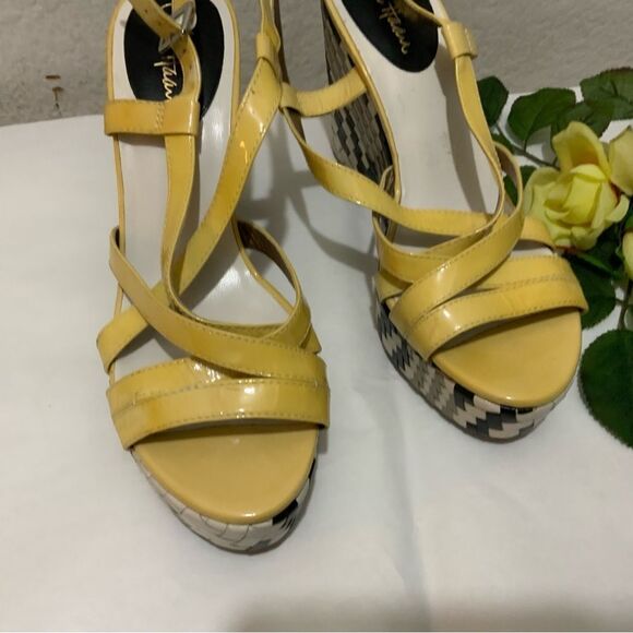 Cole Haan Air Cream Black Leather Platform Wedge Sandals Shoes Women's 10 B - Picture 11 of 13